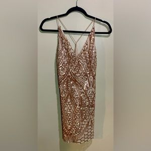 Women’s L’atiste Gold Sequin Mini Dress size small